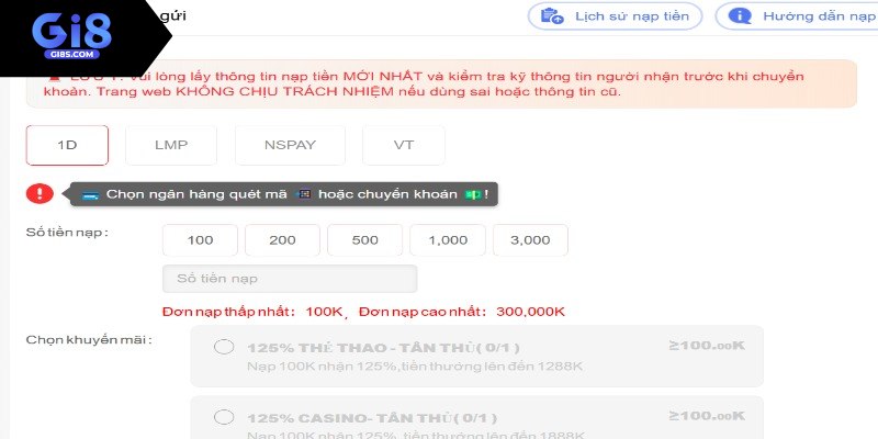 GI8 - Link Trang Chủ Nhà Cái gi8 bet #1 VN | Đăng Ký +88K Hướng dẫn chi tiết cách nạp tiền vào Gi8